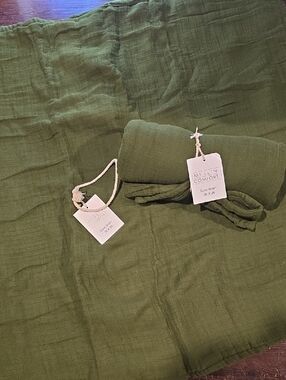 Muslin Comfort Euro Sham Set (2) - Moss Green